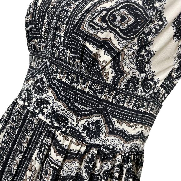 Dressbarn Y2K A-line Dress Stretch Sleeveless Paisley Print Knee-Length Size 4 - Picture 4 of 9